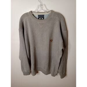 Vintage Woods & Gray Men's L OAT Cotton Pullover Sweater with Embroidered Crest